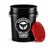 Foxcare Red Grit Safe and Detailing Car Wash Black Bucket