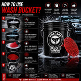 Foxcare Red Grit Safe and Detailing Car Wash Black Bucket