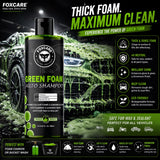 Foxcare Green Colour Foam Car Shampoo | Produces Thick Green Colour Foam - 500ml