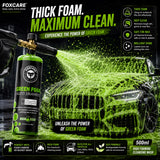 Foxcare Green Colour Foam Car Shampoo | Produces Thick Green Colour Foam - 500ml