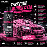 Foxcare Pink Colour Foam Car Shampoo | Produces Thick Pink Colour Foam - 500ml