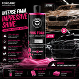 Foxcare Pink Colour Foam Car Shampoo | Produces Thick Pink Colour Foam - 500ml