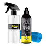 Foxcare Waterless car wash kit car cleaning spray 100x concentrate | 100 times dilutable with empty spray bottle microfiber cleaning cloth | car washing without water- 450ml