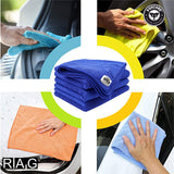 Foxcare Rag Blue Microfiber Cloth - 40x40 cms - 350 GSM - Thick Lint & Streak-Free Multipurpose Cloths -Automotive Microfibre Towels for Car Bike Cleaning Polishing Washing & Detailing - Foxcare Industries