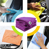 Foxcare Rag Purple Microfiber Cloth - 40x40 cms - 350 GSM - Thick Lint & Streak-Free Multipurpose Cloths -Automotive Microfibre Towels for Car Bike Cleaning Polishing Washing & Detailing - Foxcare Industries