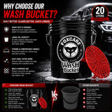 Foxcare Red Grit Safe and Detailing Car Wash Black Bucket
