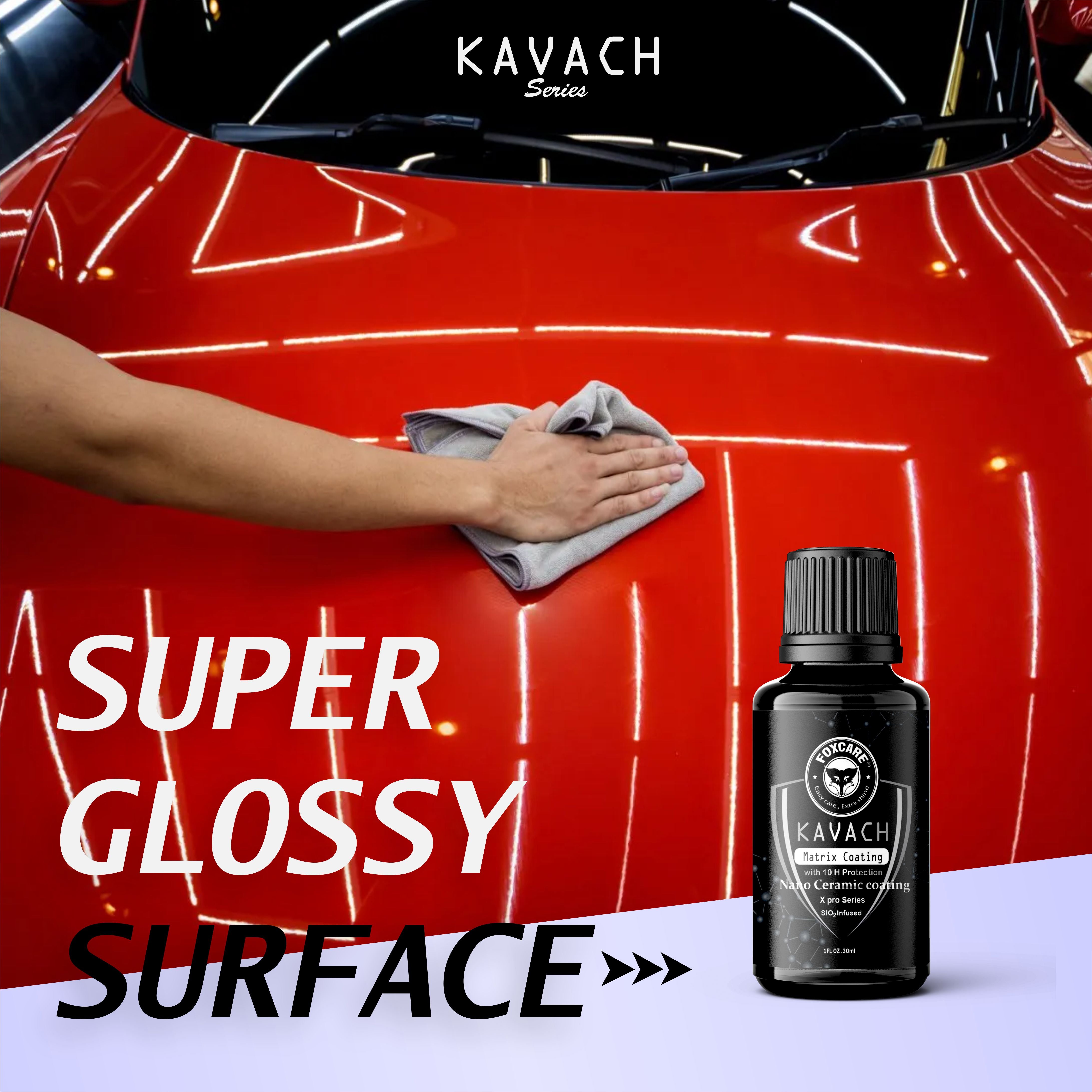 Foxcare Nano Ceramic Coating sio2 infused-10H Nano Coating for Car Detailing | Advanced UV Technology Super High Gloss Anti-Scratch |Extremely Hydrophobic & Long Lasting - Foxcare Industries