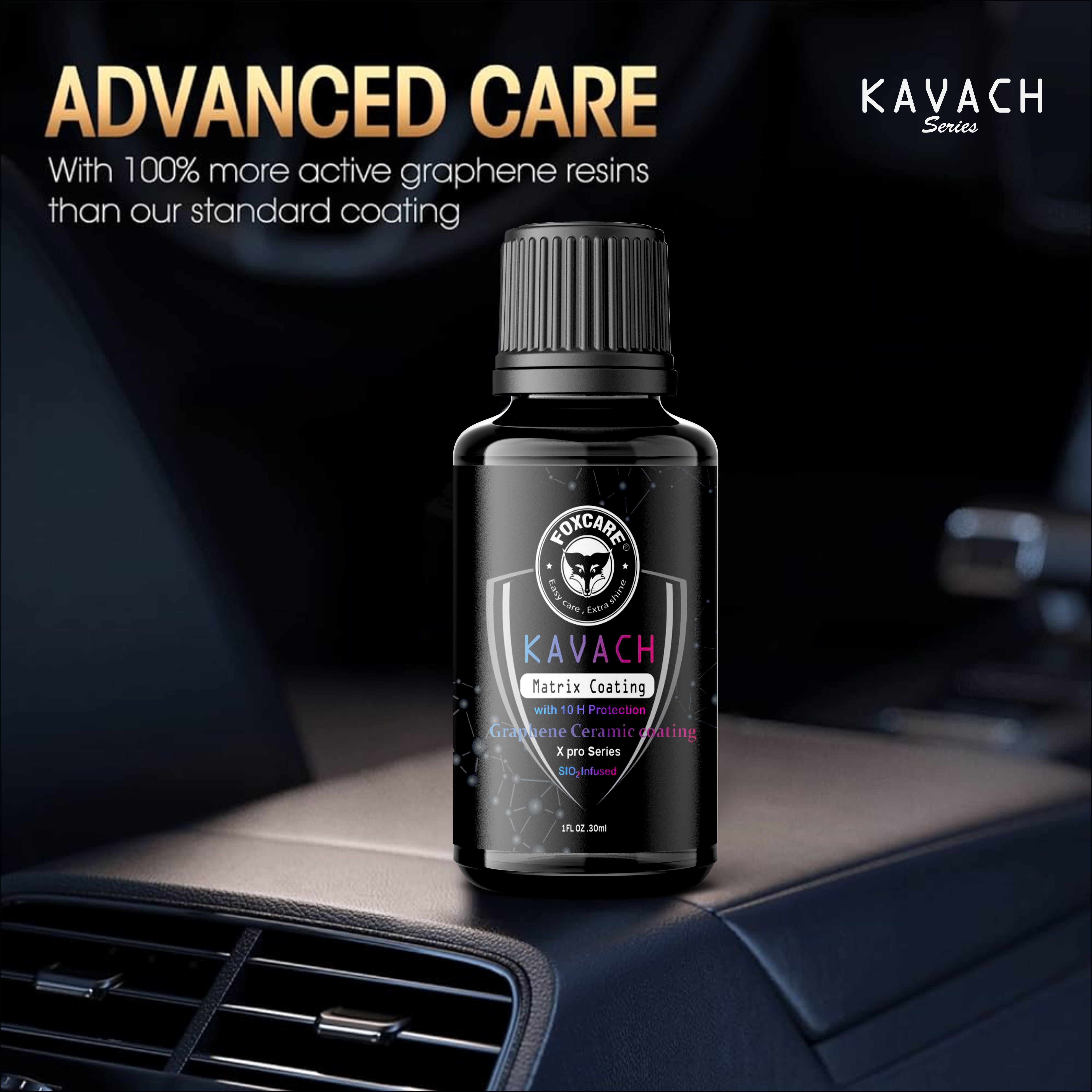 Foxcare Graphene Coating | 10H Graphene Coating for Car | Advanced UV Technology Super High Gloss Anti-Scratch |Extremely Hydrophobic & Long Lasting - Foxcare Industries