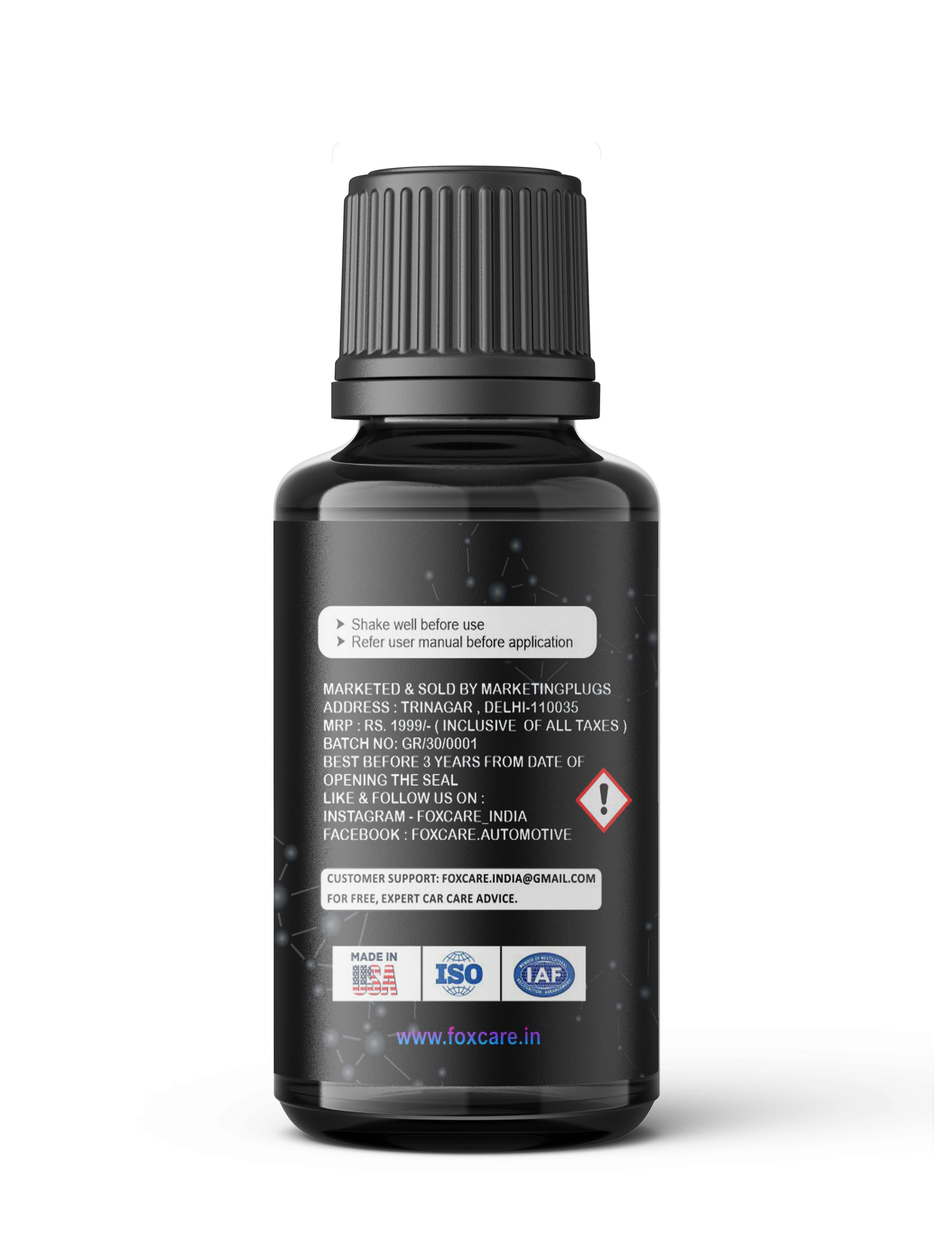 Foxcare Graphene Coating | 10H Graphene Coating for Car | Advanced UV Technology Super High Gloss Anti-Scratch |Extremely Hydrophobic & Long Lasting - Foxcare Industries