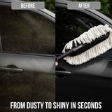 Foxcare Car Duster Ceramic Wax Infused Scratch Free Microfiber Duster Easy Grip Handle Car Bike Cleaning Tool Effortless Dust Removal Pack of 1