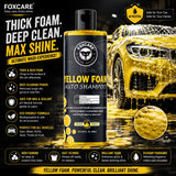 Foxcare Yellow Colour Foam Car Shampoo | Produces Thick Yellow Colour Foam - 500ml