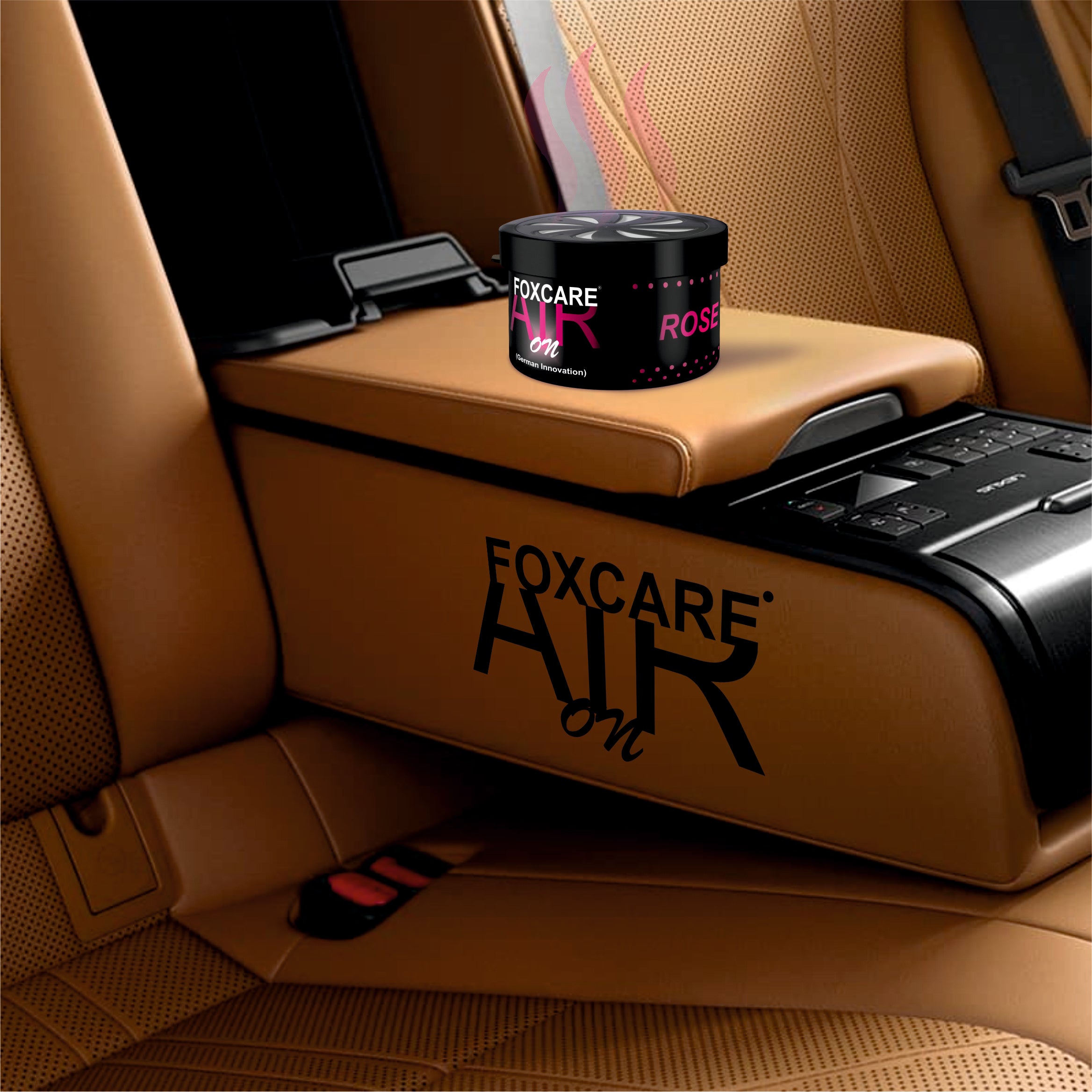 Foxcare Air On Rose 31 Organic Car Perfume Bar, Foxcare Air On Strong Fiber Air Freshener to Freshen'up Your Car | 50 g Car Accessories interior car perfumes and fresheners With German Innovation.