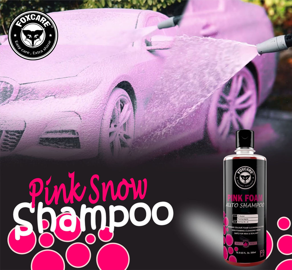 Foxcare Pink Colour Foam Car Shampoo Produces Thick Pink Colour Foam