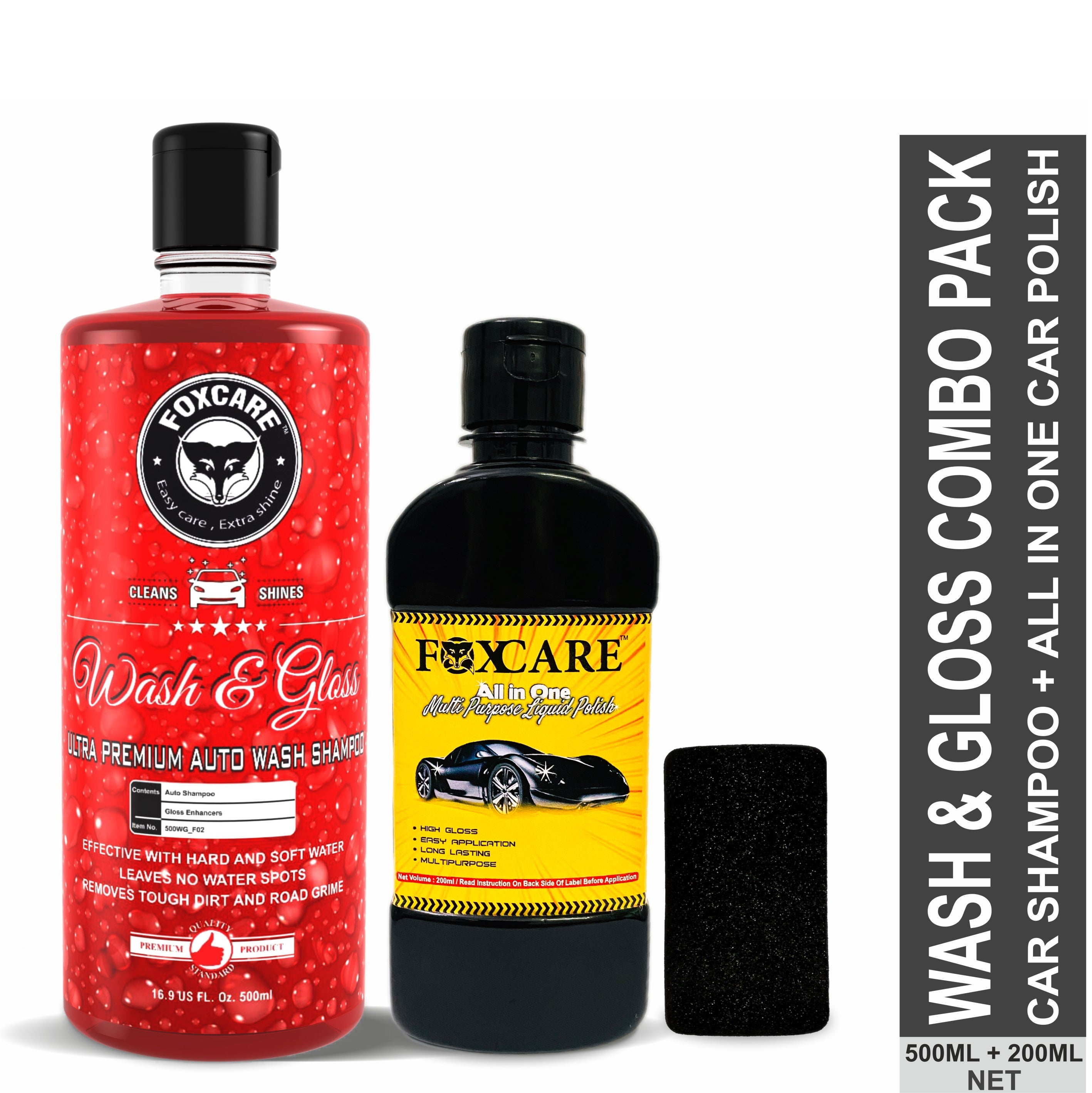 Foxcare shampoo + car polish combo (700ml Net)