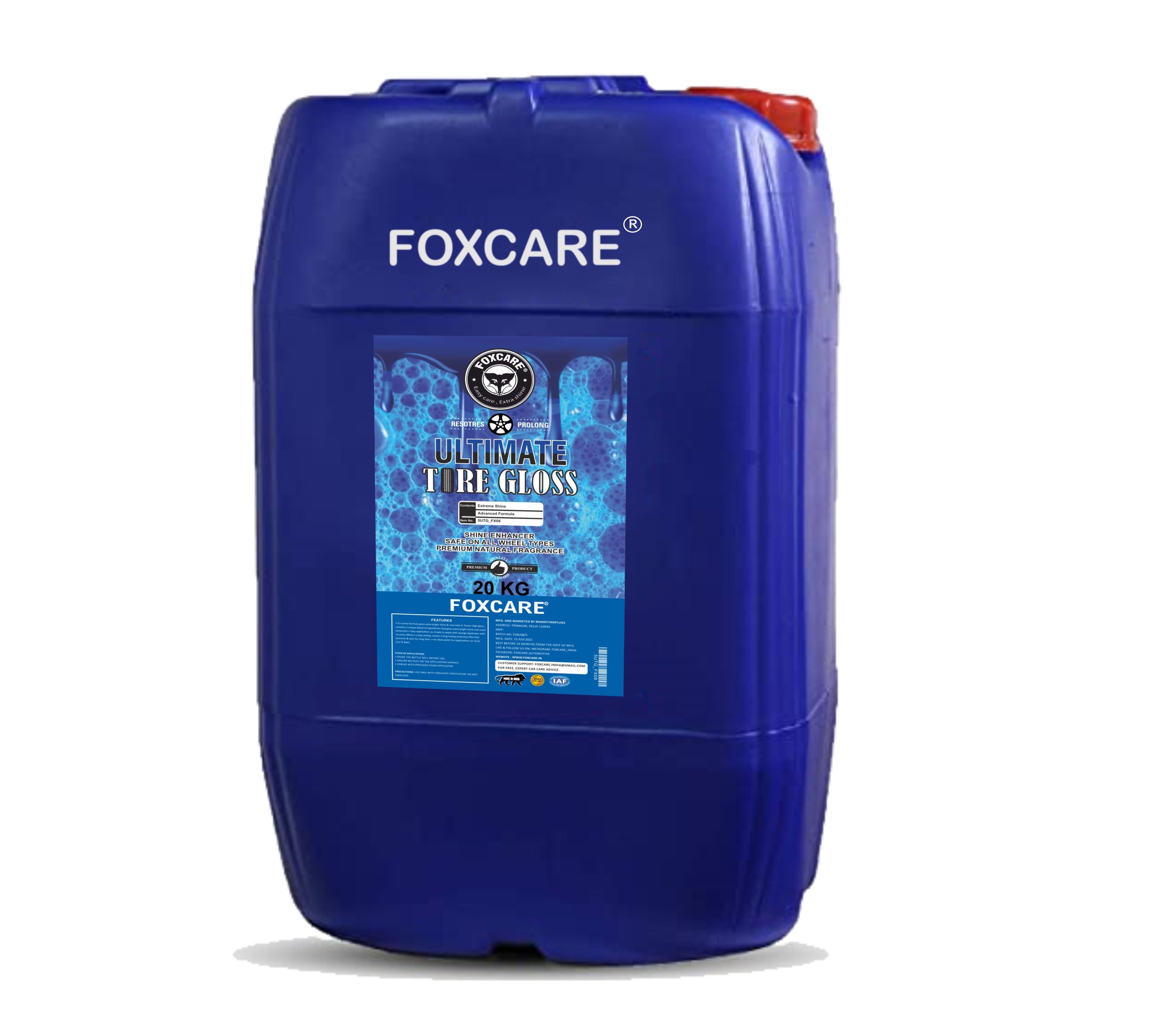 Foxcare Ultimate Tyre Gloss, A Complete Solution for TYRE Shine (20 KG)