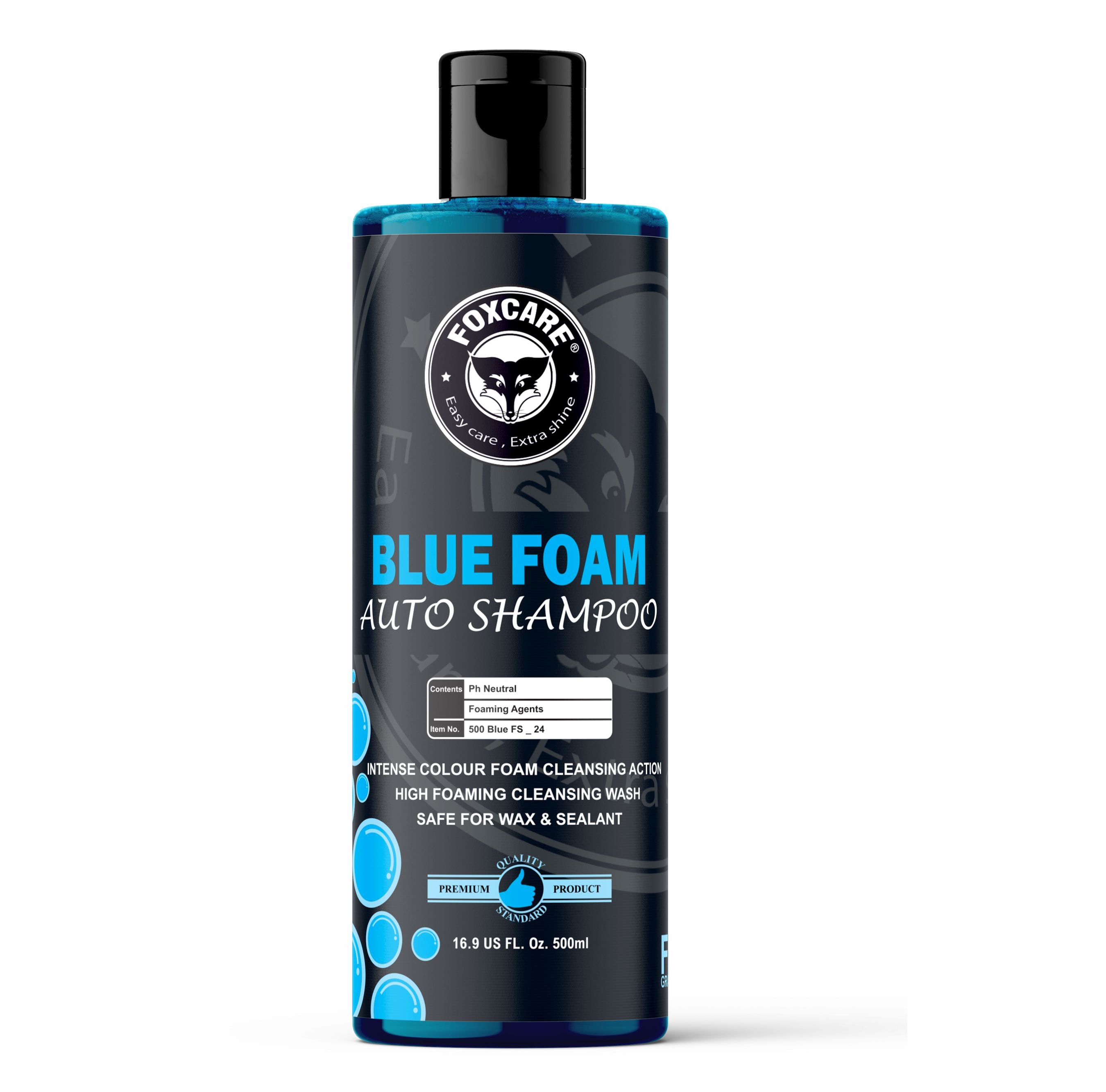Foxcare Blue Colour Foam Car Shampoo | Produces Thick Blue Colour Foam - 500ml