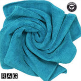 Foxcare Rag Light Blue Microfiber Cloth  - 40x40 cms - 350 GSM - Thick Lint & Streak-Free Multipurpose Cloths -Automotive Microfibre Towels for Car Bike Cleaning Polishing Washing & Detailing