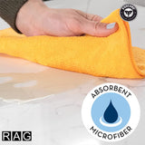 Foxcare Rag Orange Microfiber Cloth - 40x40 cms - 350 GSM - Thick Lint & Streak-Free Multipurpose Cloths -Automotive Microfibre Towels for Car Bike Cleaning Polishing Washing & Detailing
